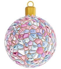 stained glass Christmas ball.  Christmas ornament, decoration.