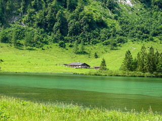 Isolated house nearby a lake in the mountains of Germany