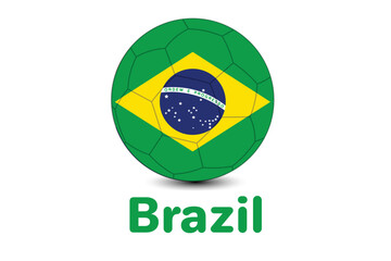 Qatar Football World cup 2022 with Brazil Flag. Qatar world cup 2022.Brazil illustration.
