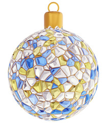 stained glass Christmas ball.  Christmas ornament, decoration.