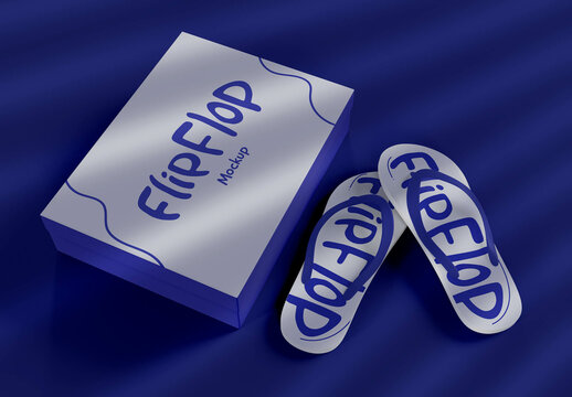 Sandals with Square Box Mockup