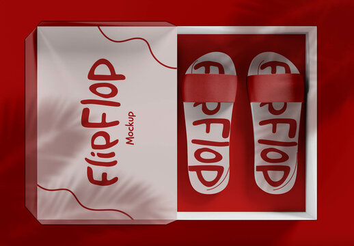 Sandals Inside Box Mockup