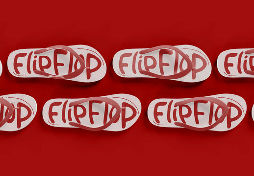 Top View of Flip Flops Mockup