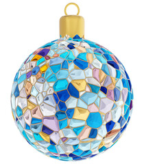 stained glass Christmas ball.  Christmas ornament, decoration.