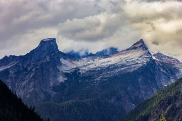 Mountain in the clouds, Washington State, North Cascades
