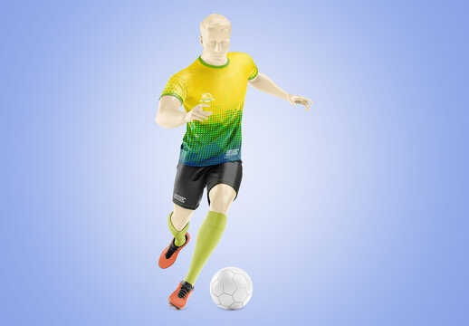 Running Soccer Player Mockup - Front View
