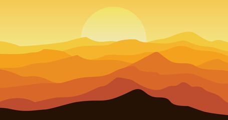 yellow gradient mountain nature background