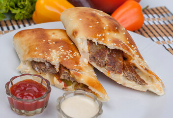 hamburger on a plate