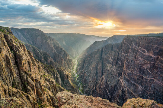 Sunset at the Black Canyon of the Gunnison National Park, South Rim - Sunset Point