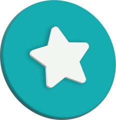 Star icon on button 3d style