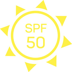 UV radiation sun block icon. Solar ultraviolet uv radiation logo 50 spf