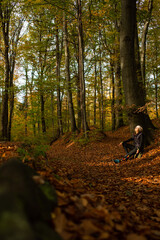 Trip to Sleza Mountains (Ślęża) in forest in autumn/fall