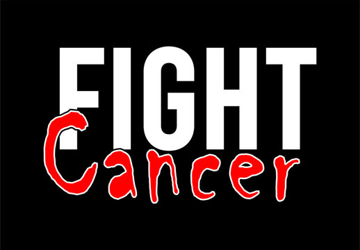 fight cancer typography design vector for print t-shirt