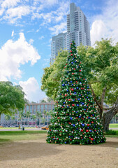 christmas tree in Miami city, USA