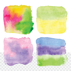 Fototapeta premium Set of watercolor colorful shapes. Vector hand painted background