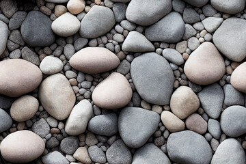 Fototapeta na wymiar Seamless pattern of colorful stones, pebbles. 3d illustration. Repeatable background, backdrop.