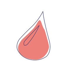 Drop of blood isolated in cartoon style.