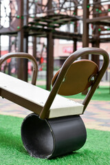 Closeup view of seesaw on modern playground