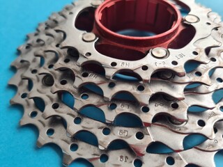 Bicycle roller chain transmits power from pedals to drive