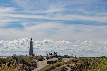 Skagen Lighthouse - Skagens Odde, English Scaw Spit or The Skaw is a sandy peninsula the northernmost area of Vendsyssel in Jutland, Denmark.,Europe