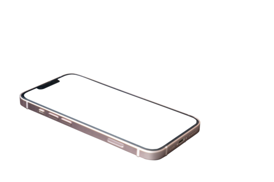 Phone horizontal isolated on white background. Realistic smartphone mockup. 