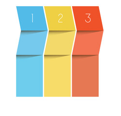 Infographic templates, colorful arrows, timeline, 3 positions, isolated