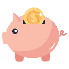 A customizable flat icon of wealth 