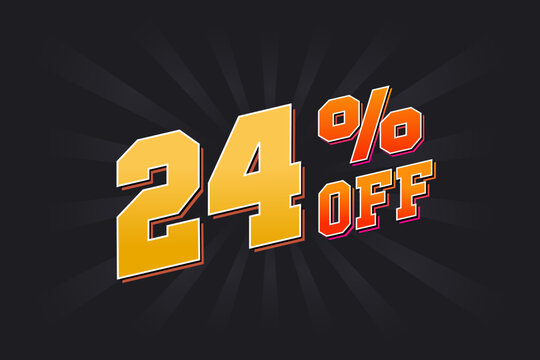 24 Percent off Special Discount Offer. 24% off Sale of advertising campaign vector graphics.