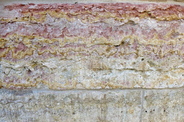 Putilovsky tiled limestone house wall, stone background