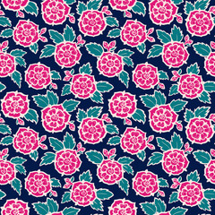 Abstract Floral Vector Colorful Seamless Pattern Retro Rose Illustration for Textile Fabric Wrapping Paper Greeting Card