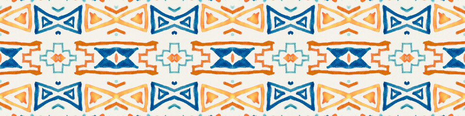Seamless peruvian pattern. Hand drawn aztec illustration.
