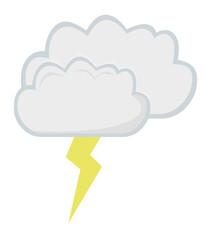 vector illustration of cloud icon with a thunder or lightning