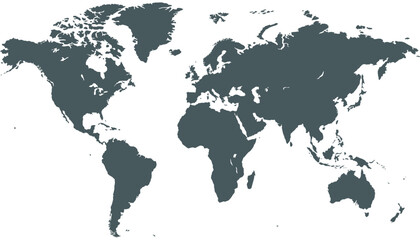 Obraz premium World map. Silhouette map. Color vector modern map.