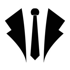 Tuxedo shirt tie flat design icon - vector illustration