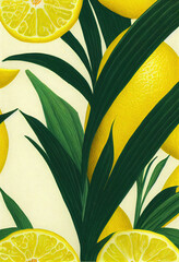 Fototapeta na wymiar lemon pattern with fruits orange vector nature yellow food 