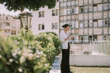 Business woman at the park