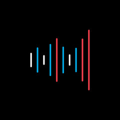 Equalizer, frequency vector icon. Audio signal