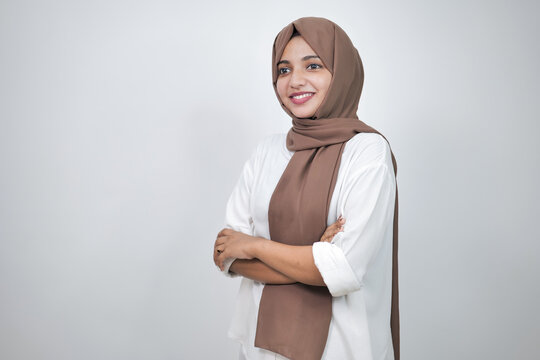 Young Muslim Women Wearing Hijab at Home