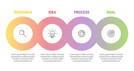 Vertical infographic design with icons and 4 options or steps. Thin line. Infographics business concept. Can be used for info graphics, flow charts, presentations, mobile web sites, printed materials.