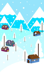 Obraz na płótnie Canvas cute vector background winter snow