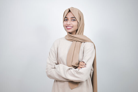 Young Muslim Women Wearing Hijab at Home