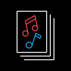 Music book with musical notes vector icon