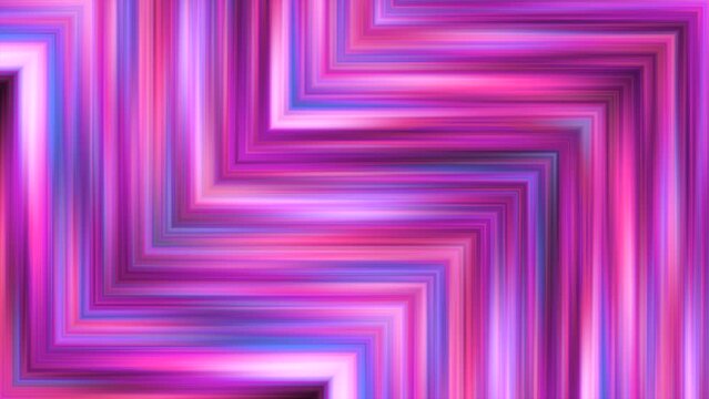 Background with striped pattern and corners. Motion. Bright stripes in static pattern with triangular corners. Colorful illusory background of stripes and triangular corners
