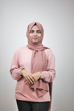 Young Muslim Women Wearing Hijab at Home