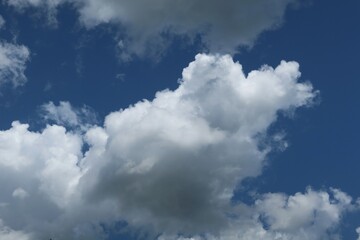 Natural background of blue sky with beautiful clouds