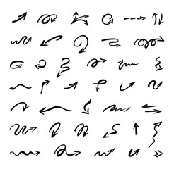 Vector set of hand drawn arrows, elements for presentation