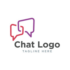 chat logo design vector template - obrazy, fototapety, plakaty