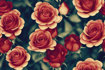 Blooming Roses Pattern Inspired by Summer Time roses