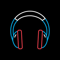 Headphones vector icon. Music sign