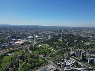 aerial view of Melbourne city skyline, Victoria Australia 